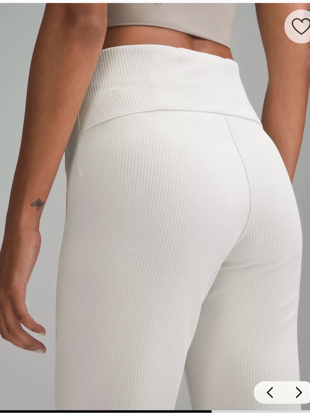 Lululemon Ribbed Softstream Flared Pant size 10 Color Bone/Beige - Picture 4 of 10